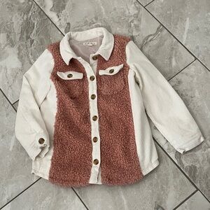 DEREK HEART Girls Corduroys/Sherpa Mixed Buttoned Lined Jacket | 7